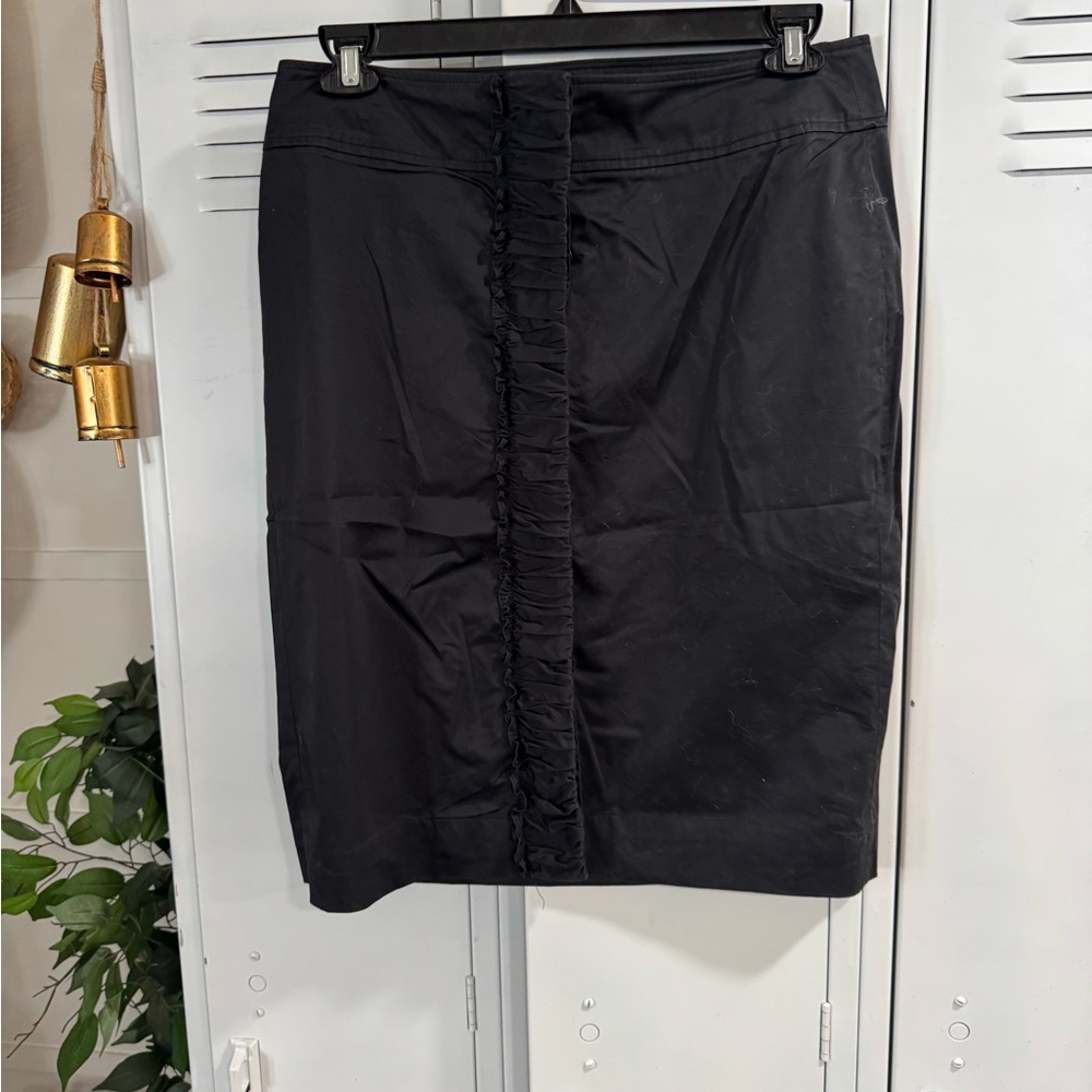 Talbots Black Pencil Skirt with Ruffle Detail